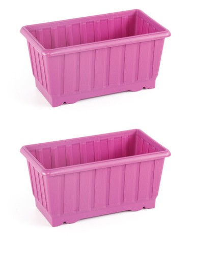 Pink window box planters - pink,