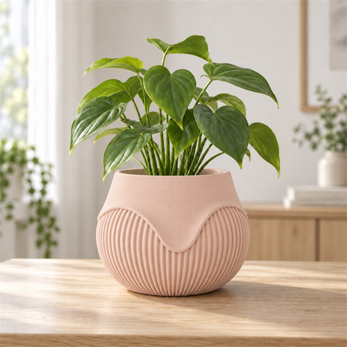 Wavy ribbed planter pot modern - wavy,