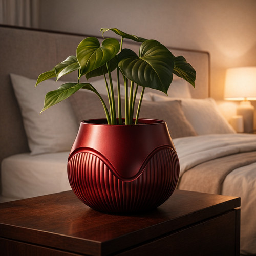 Wavy ribbed planter - pot, modern