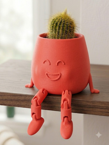 Plant pot smile with - plant,