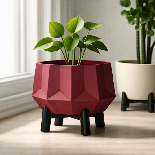 Geometric gem planter with - planter,