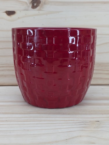 Red plant pot holder - pot,